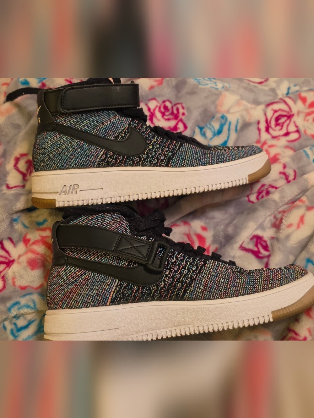 EUC! Nike Air Force 1 Ultra Flyknit Mid 'Multi-Color 2.0 - Size 7Y (WMN 8.5) - Picture 3 of 11